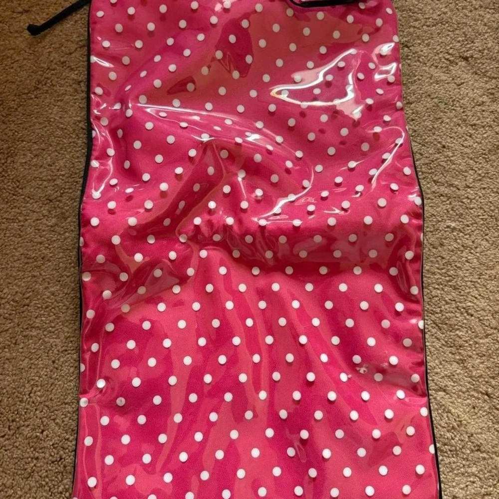 Pink‎ and white polka dot Victoria's Secret makeup/accessory travel bag
